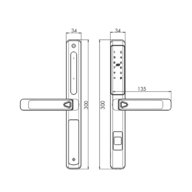 Khóa cửa nhôm Kassler KL-599 LX Champagne App - 20 Khóa cửa nhôm Kassler KL-599 LX Champagne App