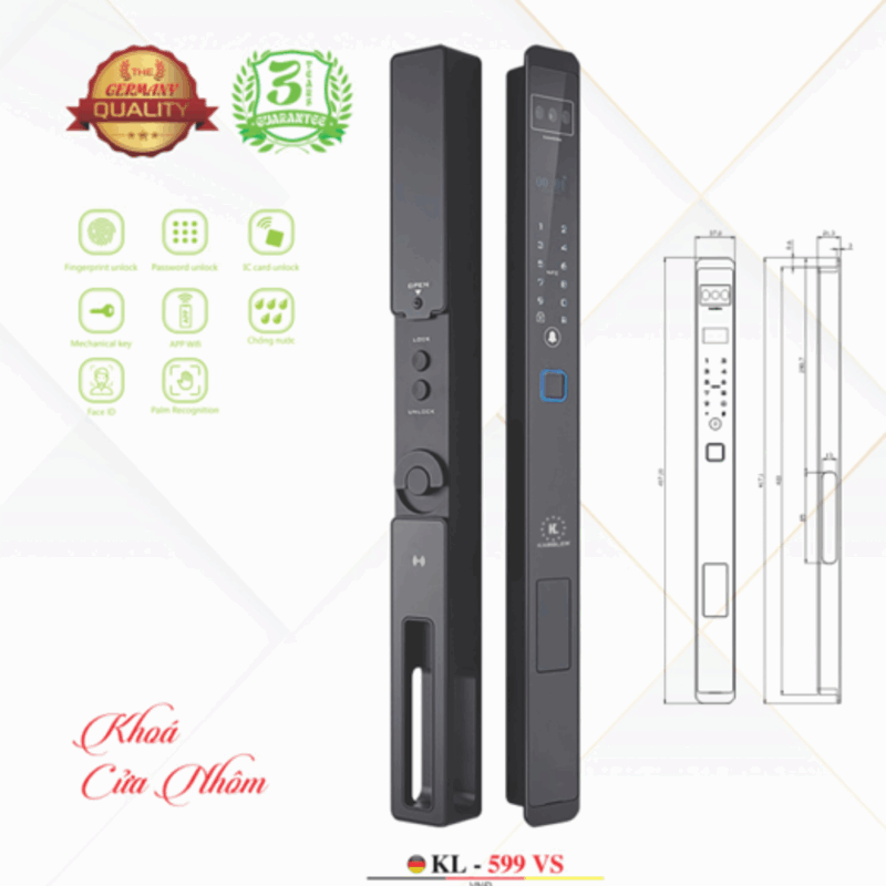 Khóa cửa nhôm Kassler KL-599 VS APP - 13 Khóa cửa nhôm Kassler KL-599 VS APP