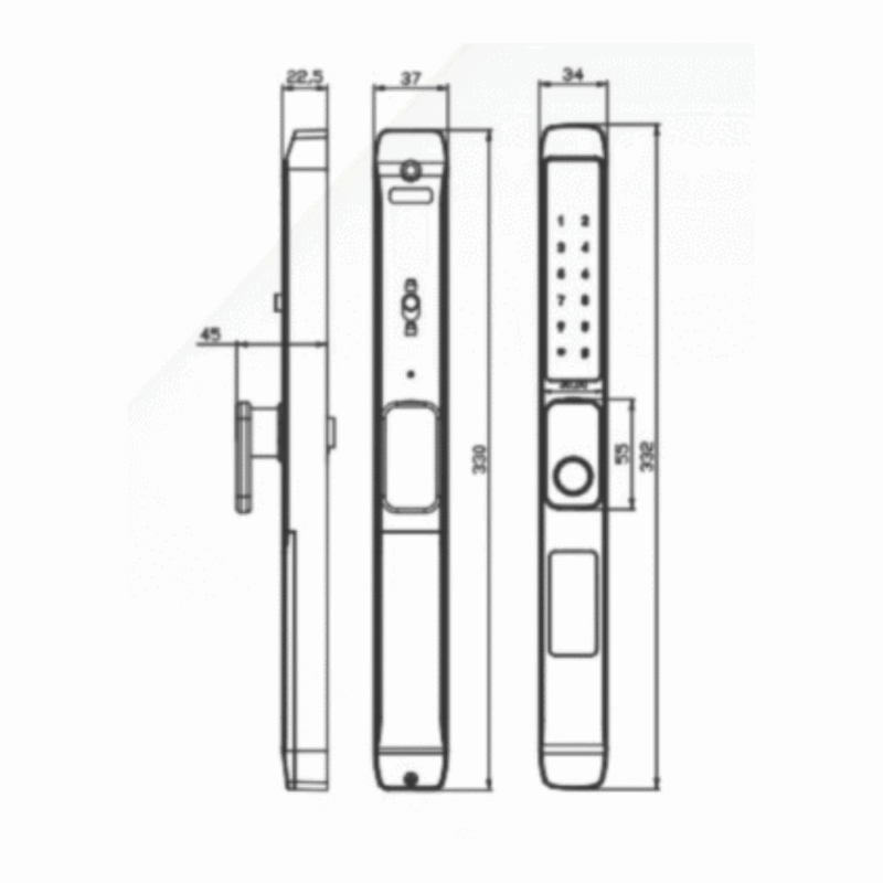 Khóa cửa nhôm Kassler KL-599TN Plus App+Remote - 6 Khóa cửa nhôm Kassler KL-599TN Plus App+Remote