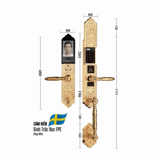 Khóa đại sảnh DEMAX EL986 GOLD - 2