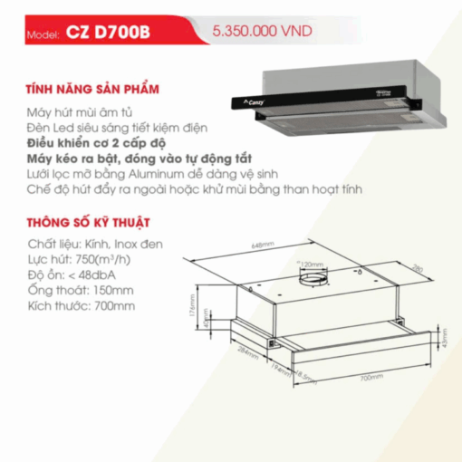 Máy hút mùi CANZY CZ D700B