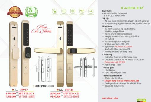 Kassler KL-599TN Champagne Gold App+Remote
