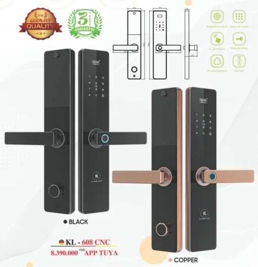 Khóa vân tay Kassler KL-608 CNC COPPER APP