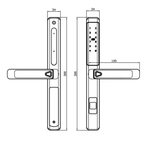 Khóa cửa nhôm Kassler KL-599 LX BLACK App