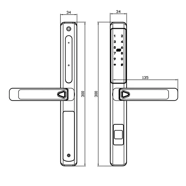 Khóa cửa nhôm Kassler KL-599 LX BLACK App - 16 Khóa cửa nhôm Kassler KL-599 LX BLACK App