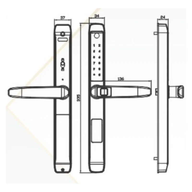 Khóa vân tay cửa nhôm Kassler KL-599TD Black App+Remote - 8 Khóa vân tay cửa nhôm Kassler KL-599TD Black App+Remote