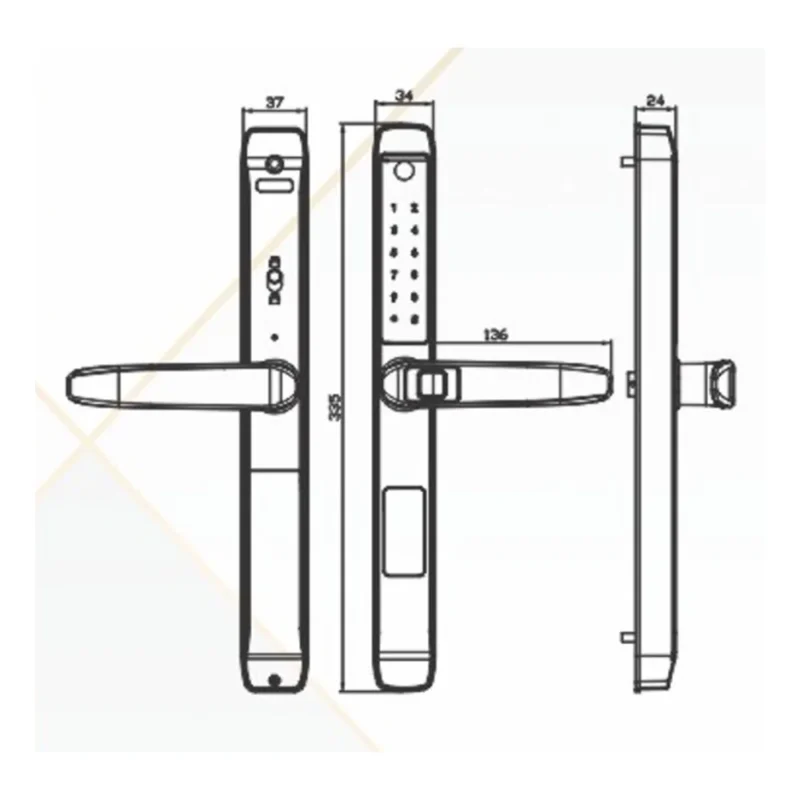 Khóa vân tay cửa nhôm Kassler KL-599TD Champagne Gold App - 8 Khóa vân tay cửa nhôm Kassler KL-599TD Champagne Gold App