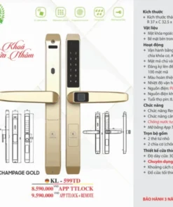 Khóa vân tay cửa nhôm Kassler KL-599TD Champagne Gold App+Remote - 7 Khóa vân tay cửa nhôm Kassler KL-599TD Champagne Gold App