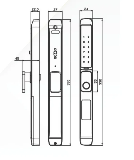 Khóa cửa nhôm Kassler KL-599TD Plus App+Remote - 8 Khóa cửa nhôm Kassler KL-599TD Plus App+Remote