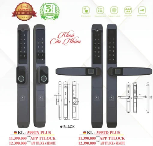 Khóa cửa nhôm Kassler KL-599TN Plus App+Remote