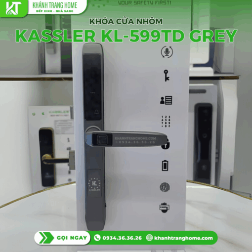 Khóa vân tay cửa nhôm Kassler KL-599TD Grey App - 11