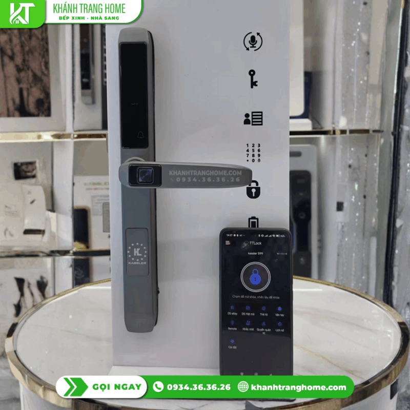 Khóa vân tay cửa nhôm Kassler KL-599TD Grey App - 31 Khóa vân tay cửa nhôm Kassler KL-599TD Grey App
