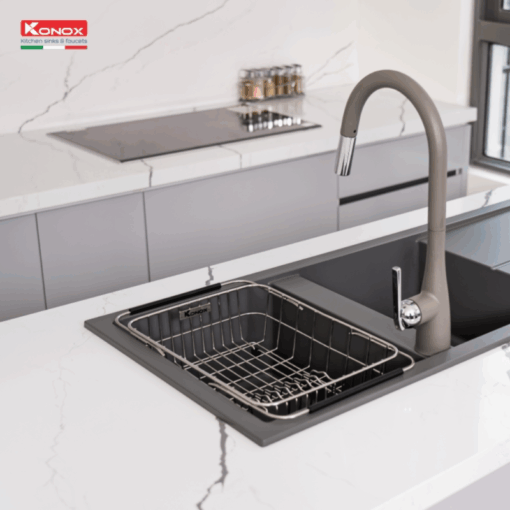 Chậu rửa bát Konox LIVELLO SMART 1160 Grey - 13