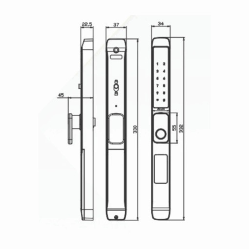 Khóa cửa nhôm Kassler KL-599TN Grey App+Remote