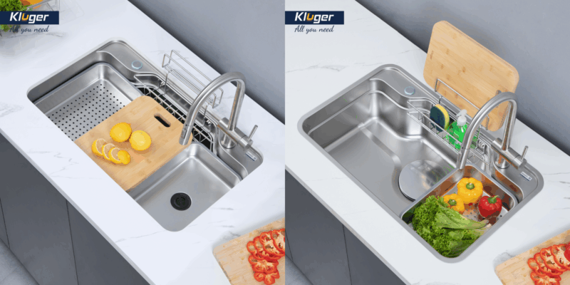 Review KLUGER KF7848FS-S78: Chậu rửa bát có phù hợp với căn bếp hiện đại? - 4 Review KLUGER KF7848FS-S78 thiết kế có phù hợp với căn bếp hiện đại