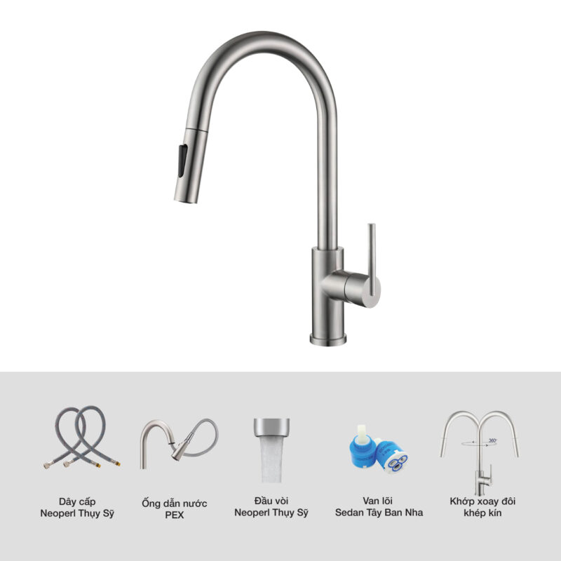 Vòi rửa bát Kluger KLF0030S - 8 Vòi rửa bát Kluger KLF0030S
