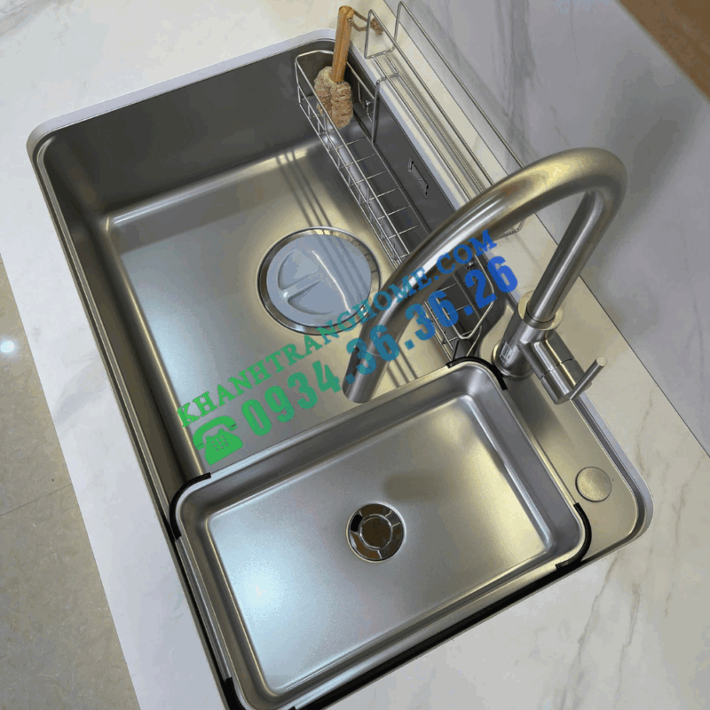 Chậu rửa bát Kluger KH8050FS Plus - 45 Vòi rửa chén Nobinox FORTE NX887