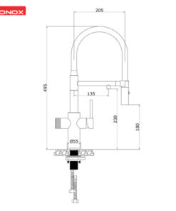 Vòi rửa chén KONOX Combi Chrome