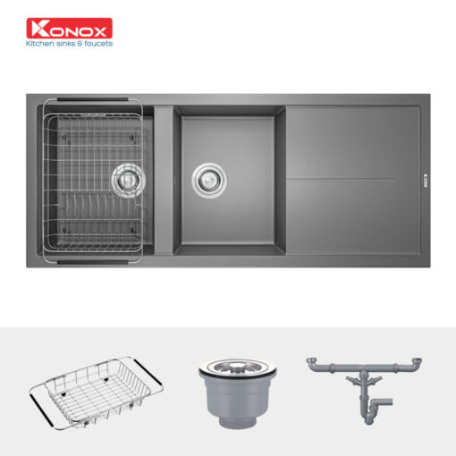 Chậu rửa bát Konox LIVELLO SMART 1160 Grey