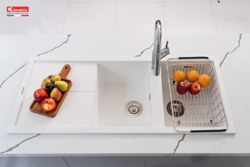 Chậu rửa bát Konox LIVELLO SMART 1160 White Silver