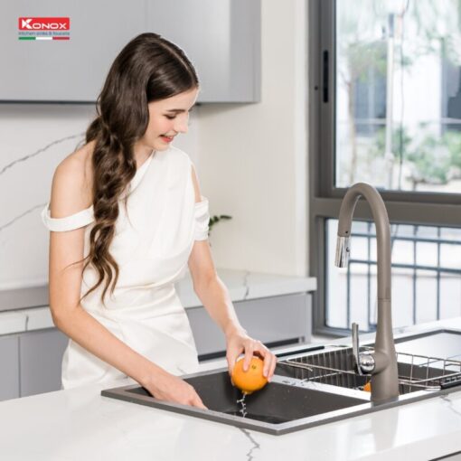 Chậu rửa bát Konox LIVELLO SMART 1160 Grey - 9