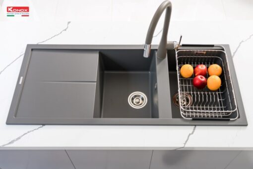 Chậu rửa bát Konox LIVELLO SMART 1160 Grey - 15