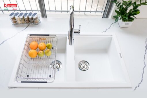 Chậu rửa bát Konox PHOENIX SMART 860 White Silver