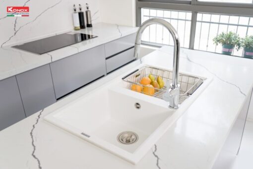 Chậu rửa bát Konox PHOENIX SMART 860 White Silver