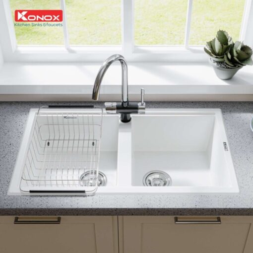 Chậu rửa bát Konox PHOENIX SMART 860 White Silver