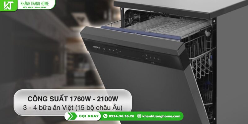 Máy rửa chén Hafele HDW-F605B có đủ dung tích cho gia đình đông người