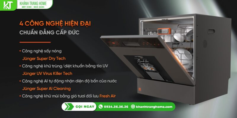 Máy rửa chén Junger DWJ-103 có đủ công suất cho gia đình nhỏ 2-3 người