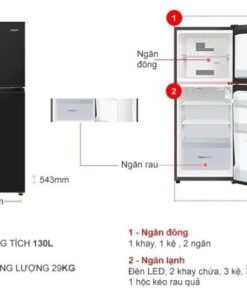 TỦ LẠNH AQUA 130 LÍT AQR-T160FA(BS) - 25