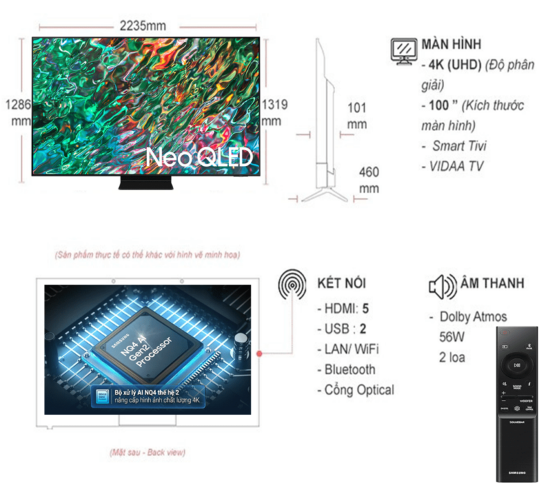 Smart Tivi Samsung Neo QLED 4K 100 Inch QA100QN80F - 2 Smart Tivi Samsung Neo QLED 4K 100 Inch QA100QN80F