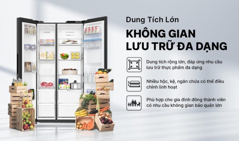 TỦ LẠNH AQUA INVERTER 569 LÍT AQR-S633XA(WSL)