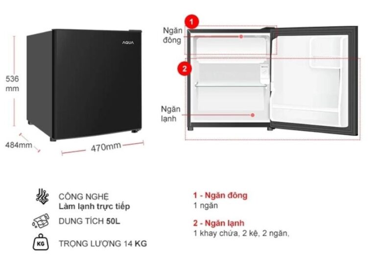 TỦ LẠNH AQUA 50 LÍT AQR-D60FA(BS) - 35 TỦ LẠNH AQUA 50 LÍT AQR-D60FA(BS)