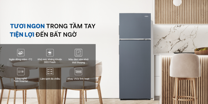 TỦ LẠNH AQUA INVERTER 283 LÍT AQR-T299FA(SL)