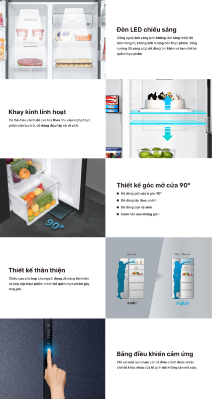 TỦ LẠNH AQUA INVERTER 550 LÍT AQR-S612XA(CBC) - 73 TỦ LẠNH AQUA INVERTER 550 LÍT AQR-S612XA(CBC)