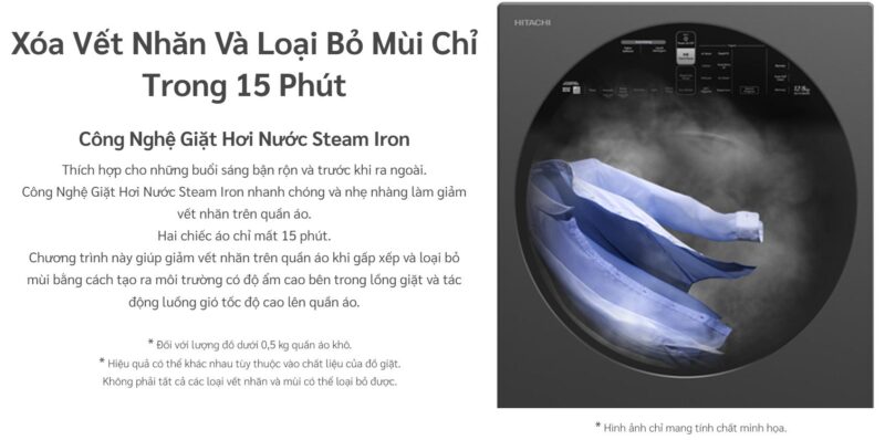 MÁY GIẶT SẤY HITACHI 12/8 KG BD-D120XGV(MAG) - 60 MÁY GIẶT SẤY HITACHI 12/8 KG BD-D120XGV(MAG)
