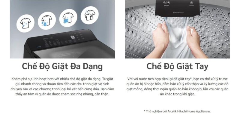 MÁY GIẶT HITACHI INVERTER 13.5 KG LTL H3MVJWT(GG)