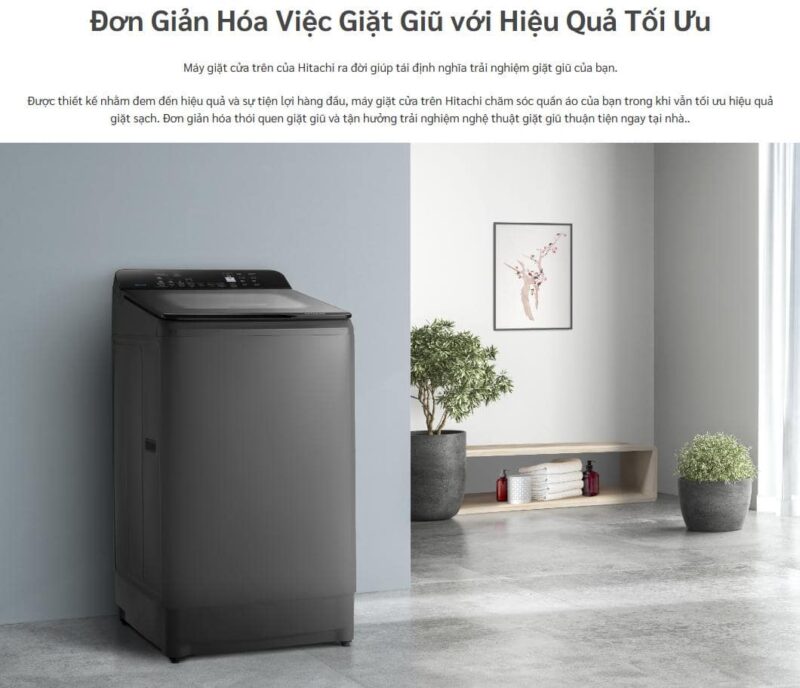 MÁY GIẶT HITACHI INVERTER 13.5 KG LTL H3MVJWT(GG)