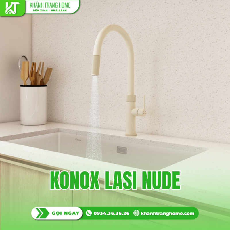 Vòi rửa bát dây rút Lasi Nude - 18 Vòi rửa bát dây rút KONOX Lasi Nude