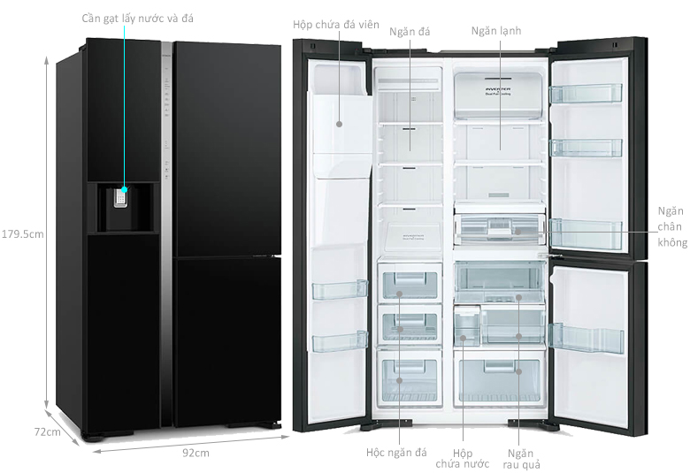 TỦ LẠNH HITACHI INVERTER 569 LÍT R-MX800GVGV0(GBK) - 3 TỦ LẠNH HITACHI INVERTER 569 LÍT R-MX800GVGV0(GBK)
