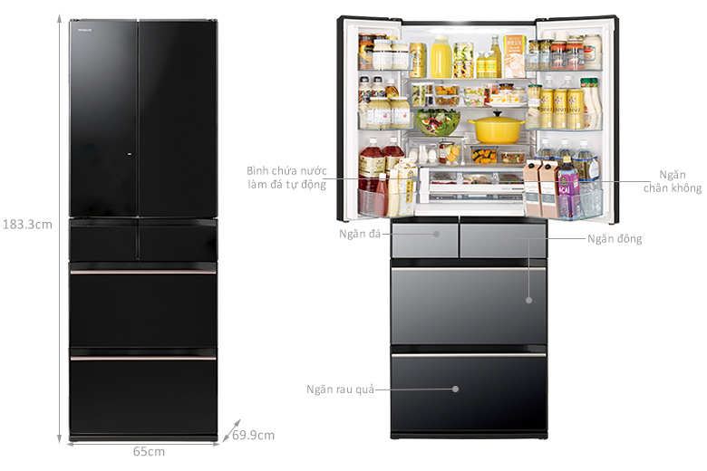 TỦ LẠNH HITACHI INVERTER 540 LÍT R-HW540RV(XK) - 63 TỦ LẠNH HITACHI INVERTER 540 LÍT R-HW540RV(XK)