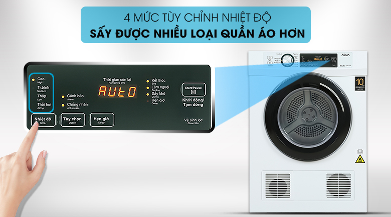 MÁY SẤY THÔNG HƠI AQUA 7 KG AQH-V700FW