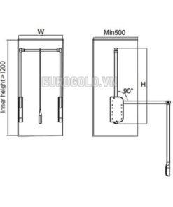 Kệ treo quần áo nâng hạ di động EUROGOLD EAG1080