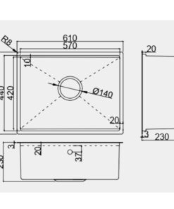CHẬU RỬA BÁT 1 HỐ GARIS GS11.61D