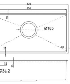 CHẬU RỬA BÁT 1 HỐ GARIS GS11.87D
