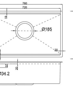 CHẬU RỬA BÁT 1 HỐ GARIS GS11.76D