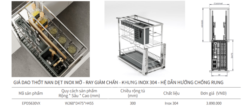 GIÁ DAO THỚT NAN DẸT EUROGOLD EPD5630VX