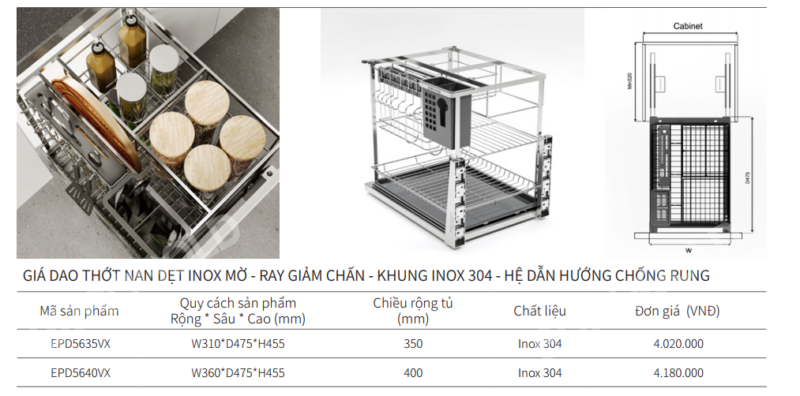 GIÁ DAO THỚT NAN DẸT EUROGOLD EPD5635VX